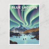 Noorderlicht IJsland Blue Lagoon Reizen Briefkaart (Voorkant)