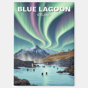 Noorderlicht IJsland Blue Lagoon Reizen Magneet