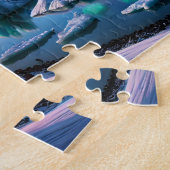 Noorderlicht IJsland Landschap met Aurora Borealis Legpuzzel (Zijkant)