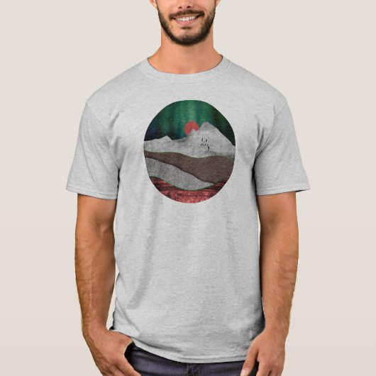Noorderlicht in de bergen t-shirt (Voorkant)
