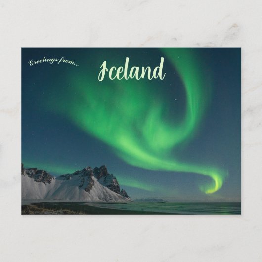 Noorderlicht in IJsland Briefkaart (Voorkant)