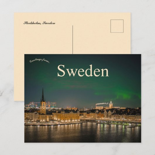 Noorderlicht in Stockholm Zweden Briefkaart (Voorkant / Achterkant)