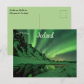 Noorderlicht in Thorsmork IJsland Briefkaart (Voorkant / Achterkant)