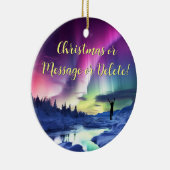 Noorderlicht kerstversiering, of uw foto keramisch ornament (Rechts)