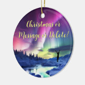 Noorderlicht kerstversiering, of uw foto keramisch ornament (Links)