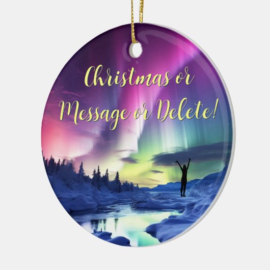 Noorderlicht kerstversiering, of uw foto keramisch ornament (Links)