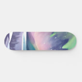 Noorderlicht kleurrijke winternacht | Waterverf Persoonlijk Skateboard (Horizontaal)