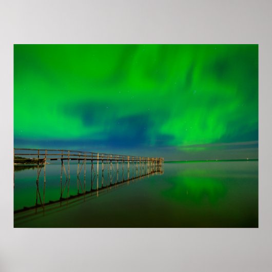 Noorderlicht | Lake Winnipeg Canada, Manitoba Poster (Voorkant)