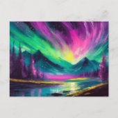 Noorderlicht Levendig Abstract nachtlandschap Briefkaart (Voorkant)