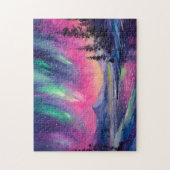 Noorderlicht Levendig Abstract nachtlandschap Legpuzzel (Verticaal)