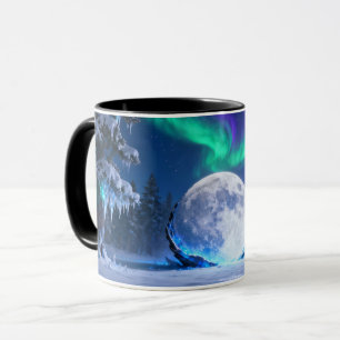 Noorderlicht Maan Mok Aurora Borealis Winter