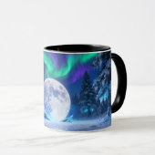 Noorderlicht Maan Mok | Aurora Borealis Winter (Voorkant rechts)