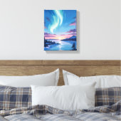 Noorderlicht Meer Dromerig Nacht Landschap Canvas Afdruk (Insitu (Slaapkamer))