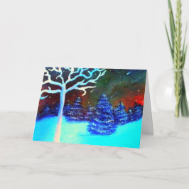 Noorderlicht & Meteoren Winterscape Vakantie Kaart