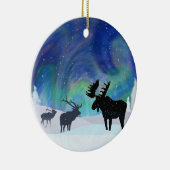 Noorderlicht Moose en Elk Keramisch Ornament (Rechts)