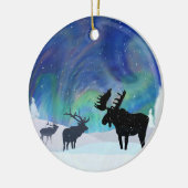 Noorderlicht Moose en Elk Keramisch Ornament (Links)