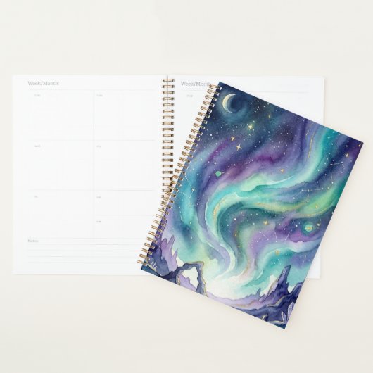 Noorderlicht Nachtelijke Lucht Romantisch Landscha Planner (Display)