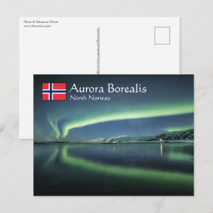 Noorderlicht Noorwegen Briefkaart