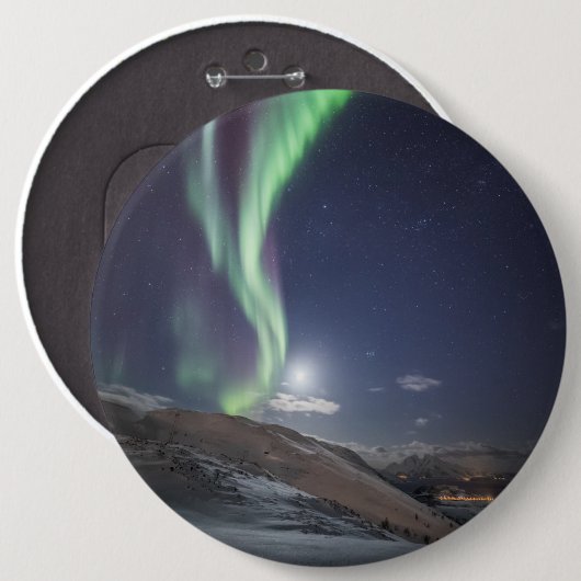 Noorderlicht Noorwegen Ronde Button 6,0 Cm (Voorkant /achterkant)