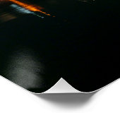 Noorderlicht over fjord op de Lofoten Noorwegen Perfect Poster (Hoek)