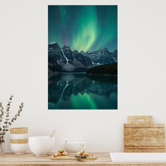 Noorderlicht Panorama – drie-panel landschap P Poster (Keuken)