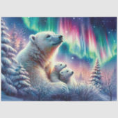 Noorderlicht Polar Beer Familie Winter Decoupage Tissuepapier (Voorkant)
