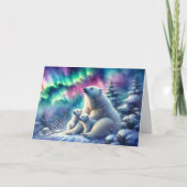 Noorderlicht Polar Beren Christelijk Kerst Feestdagen Kaart (Voorkant)