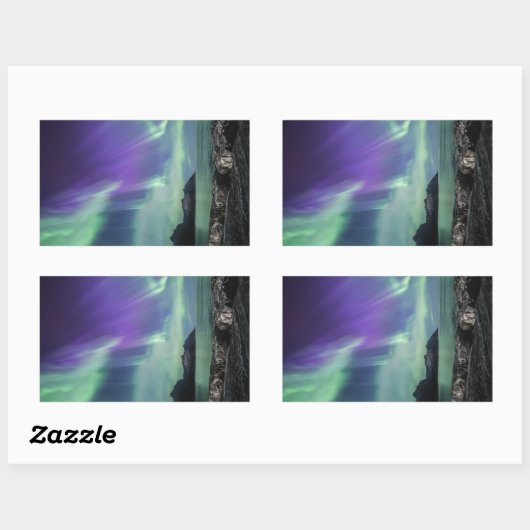 Noorderlicht Senja Rechthoekige Sticker (Vel)