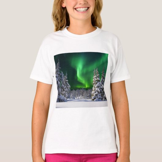 Noorderlicht tijdens de winter t-shirt (Voorkant)