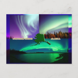 Noorderlicht van Alaska Collage Briefkaart