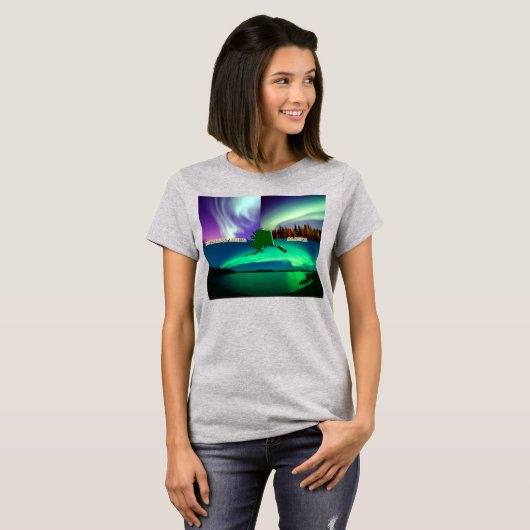Noorderlicht van Alaska Collage Vrouwen T-shirt (Voorkant volledig)