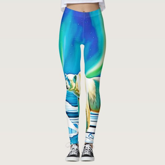 Noorderlicht van het Arctisch Beer Leggings (Voorkant)