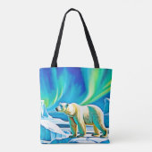 Noorderlicht van het Arctisch Beer Tote Bag (Achterkant)