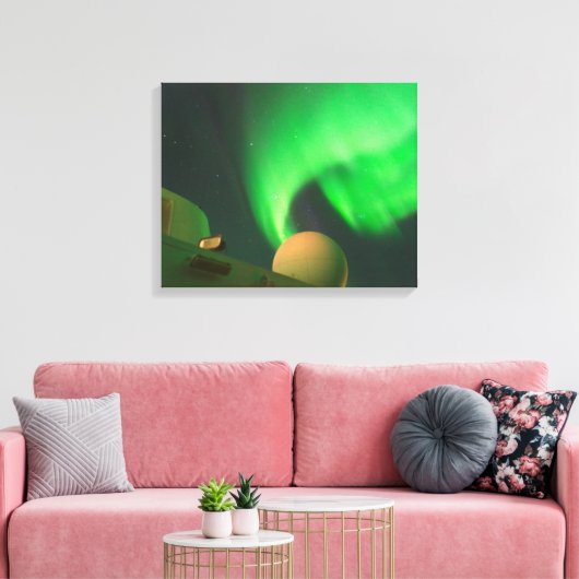 Noorderlicht vanaf een schip in Zee Canvas Afdruk (Insitu (Woonkamer))