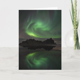 Noorderlicht Vestrahorn Beach Hofn, IJsland Kaart