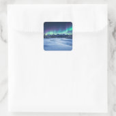 Noorderlicht Vierkante Sticker (Tas)