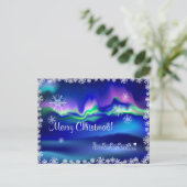 Noorderlicht Vrolijk kerstfeest Feestdagenkaart (Staand voorkant)