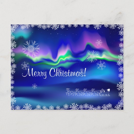 Noorderlicht Vrolijk kerstfeest Feestdagenkaart (Voorkant)