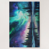 Noorderlicht, Waterverf Aurora Borealis Legpuzzel (Verticaal)