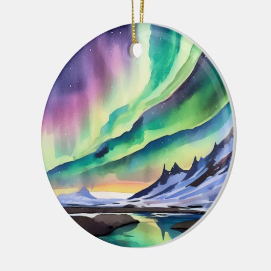 noorderlicht-Waterverf Keramisch Ornament (Links)