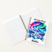 Noorderlicht werpt zich over de toppen van Alaska Notitieboek (Binnen)