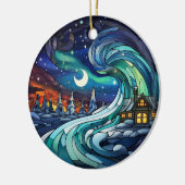 Noorderlicht wervelen Glas in lood Ornament (Links)