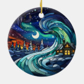 Noorderlicht wervelen Glas in lood Ornament (Achterkant)