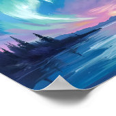Noorderlicht Winter Aquarel Poster (Hoek)