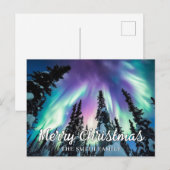 Noorderlicht Winter Bos Vrolijk Kerstfeest Briefkaart (Voorkant / Achterkant)