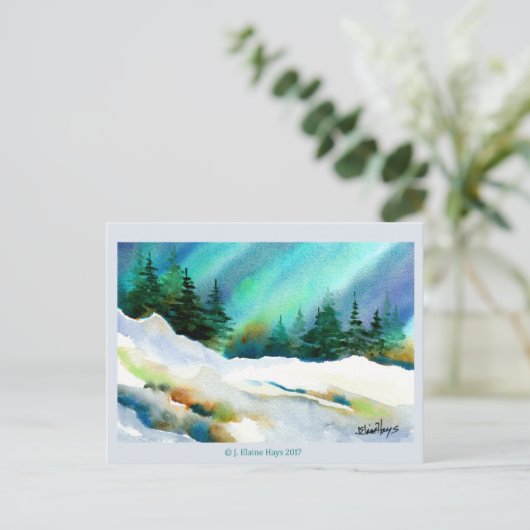 Noorderlicht Winter Briefkaart (Staand voorkant)