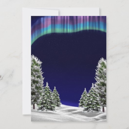 Noorderlicht Winter bruiloft Kaart (Achterkant)