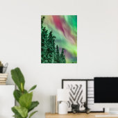 Noorderlicht | Winter in Glennallen, Alaska Poster (Thuiskantoor)