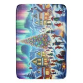 Noorderlicht Winter Kerst Viering Badmat (Voorkant Verticaal)