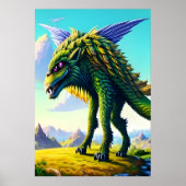 Noordgroen beest in de berg | AI Art Poster (Voorkant)